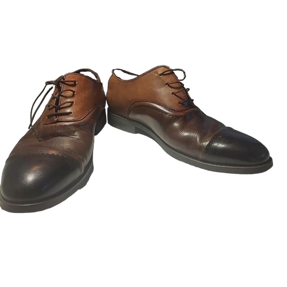10.5 Charles Jourdan brown and dark‎ brown dress shoes